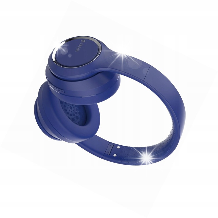 Casti wireless Devia cu microfon, albastre, pentru telefon