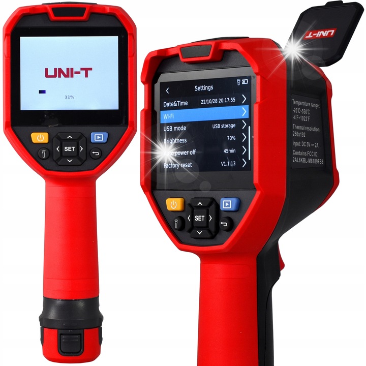 Термовизионна камера WiFi, UTi720E, 3.5" IPS дисплей, резолюция 256x192px, пълен комплект с батерия и калъф за носене