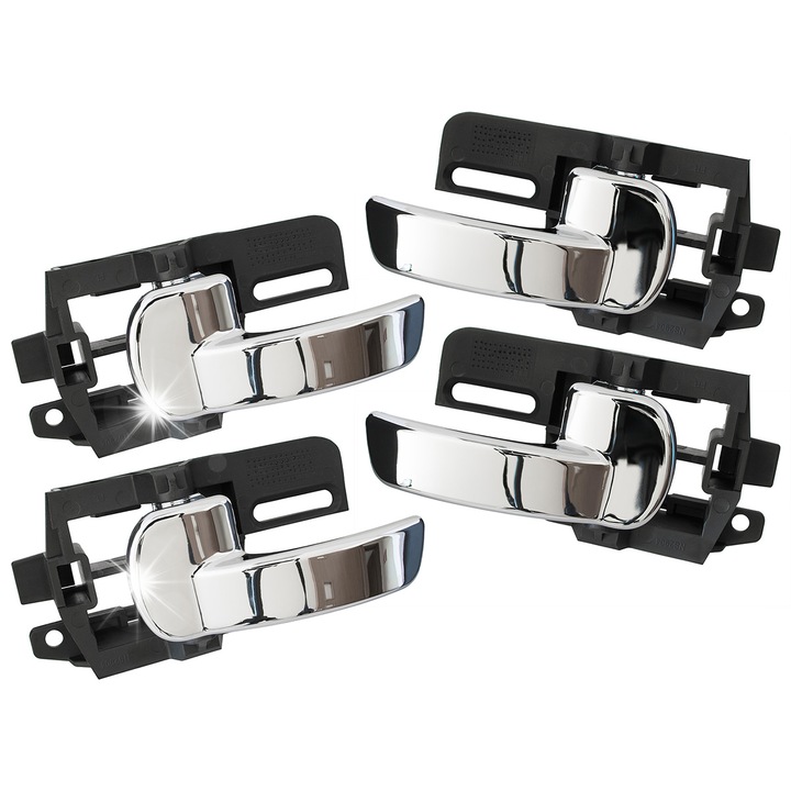 Set 4 manere interioare crom pentru Nissan Qashqai, negru, 2007+