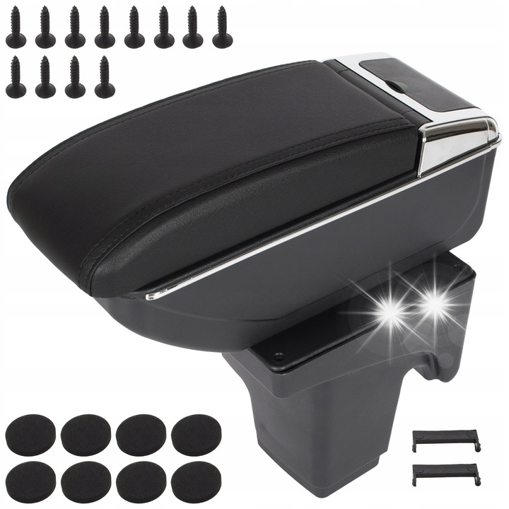 Autós kartámasz Ford Focus MK3 2010-2014 modellekhez, tárolórekesszel, fekete, egyszerű beszerelés