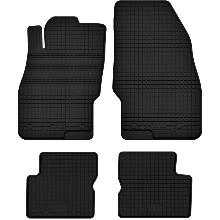 4 buc. Covorase auto din cauciuc pentru FIAT PUNTO 12 Negre, montate intre 2005 - 2012