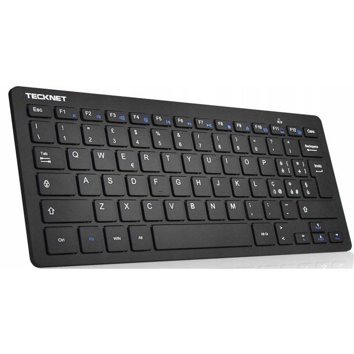 TeckNet X315 kompakt fekete vezeték nélküli billentyűzet USB 2.4GHz QWERTZ