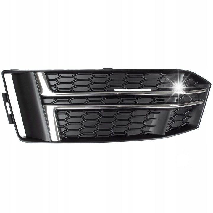 Lökhárító rács Audi A4 B9 2015-2019 S-Line, fekete króm díszlécekkel