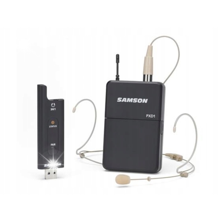 Samson XPD2 vezeték nélküli mikrofon szett, 2,4 GHz, USB, 30m, fejmikrofon, 20 óra üzemidő