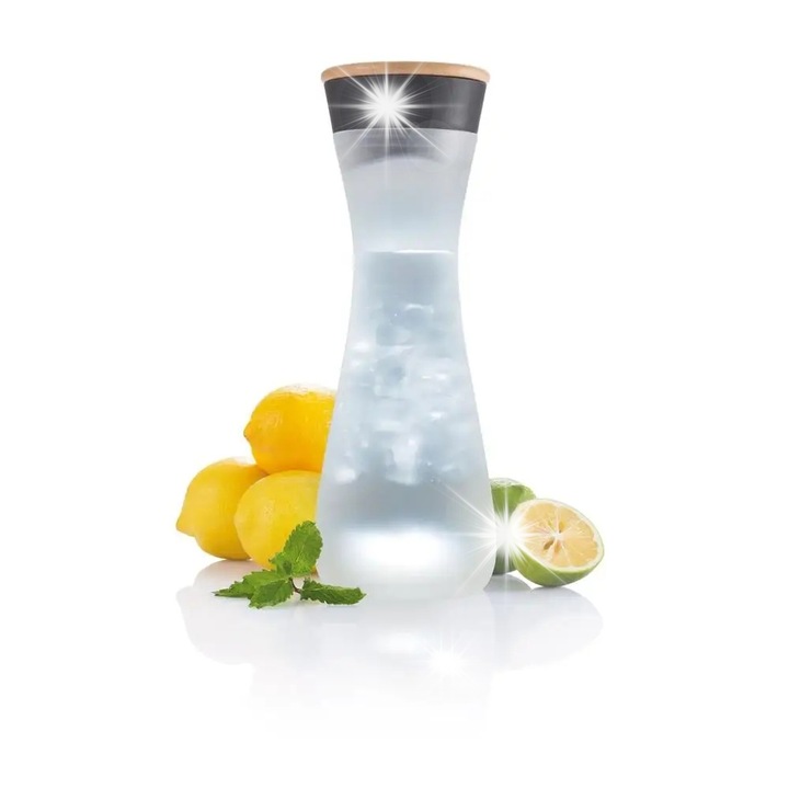 Karafa Lumm, 800ml, átlátszó, 10,2x28,4cm, LED-del, szett