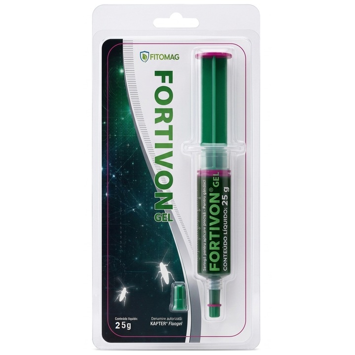 Insecticid Gel Gandaci Fortivon 25g, Efect 3 Luni, Marker UV, Seringa
