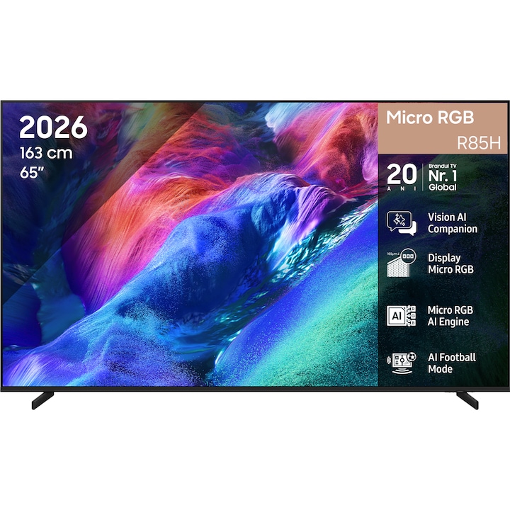 Телевизор SAMSUNG Micro RGB 65R85H, 65" (163 см), Smart, 4K Ultra HD, 144 Hz, Клас F (Модел 2026)