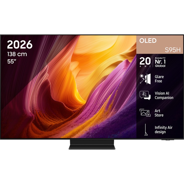 Televizor SAMSUNG OLED 55S95H, 138 cm, Smart, 4K Ultra HD, 165 Hz, Clasa G (Model 2026)