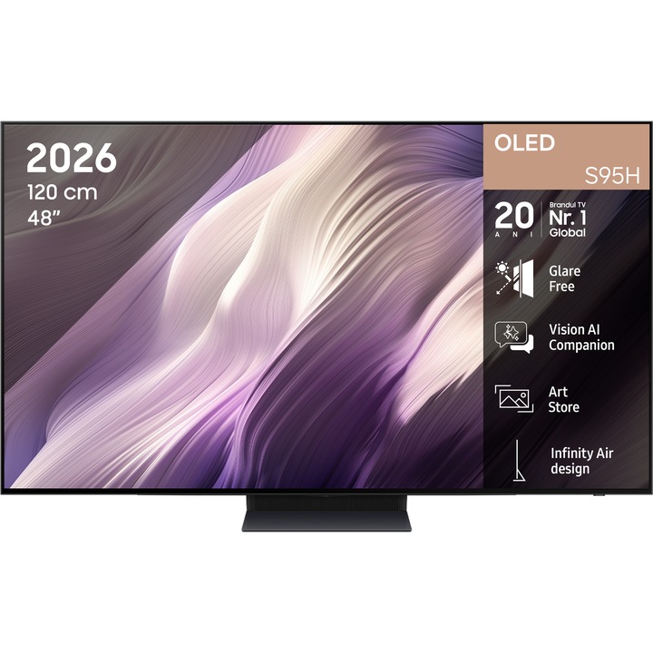 Телевизор SAMSUNG OLED 48S95H, 48" (120 см), Smart, 4K Ultra HD, 165 Hz, Клас F (Модел 2026)