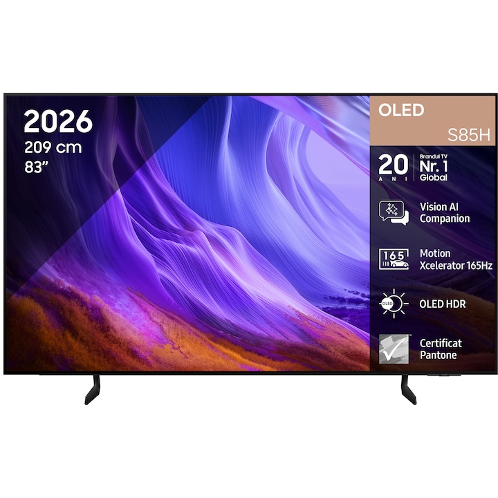 Телевизор SAMSUNG OLED 83S85H, 83" (209 см), Smart, 4K Ultra HD, 120 Hz, Клас E (Модел 2026)