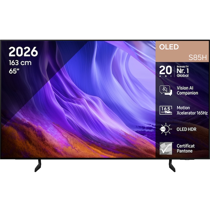 Телевизор SAMSUNG OLED 65S85H, 65" (163 см), Smart, 4K Ultra HD, 120 Hz, Клас F (Модел 2026)