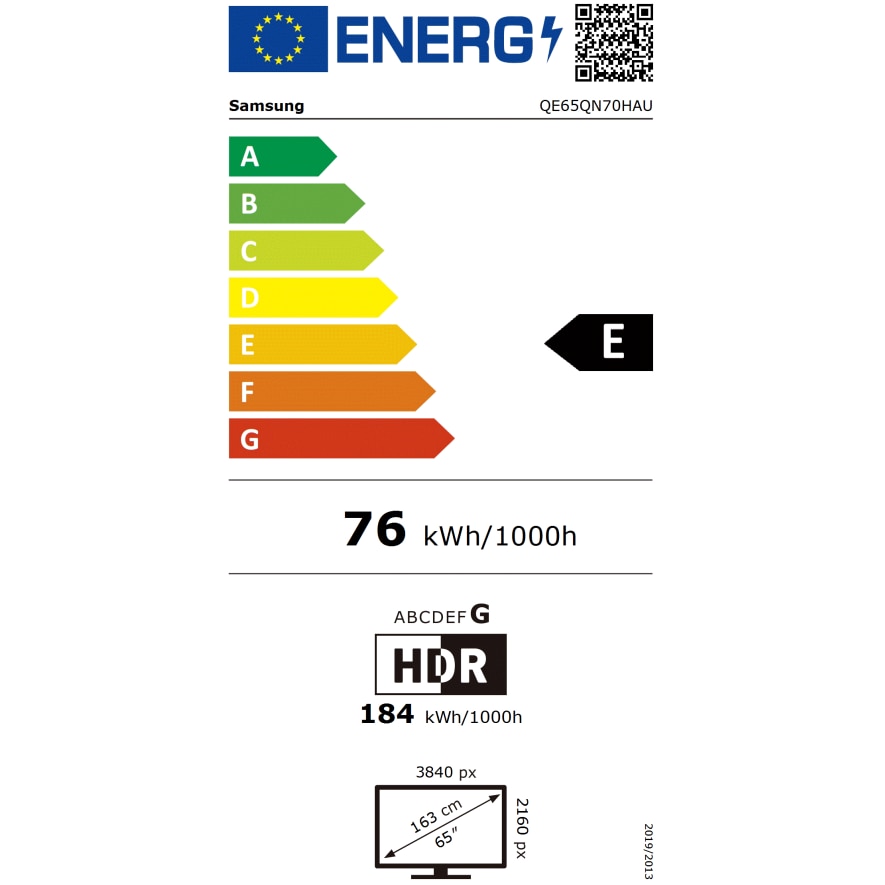 Televizor SAMSUNG MiniLED Neo QLED 65QN70F, 163 cm, Smart, 4K Ultra HD, Clasa E (Model 2026)