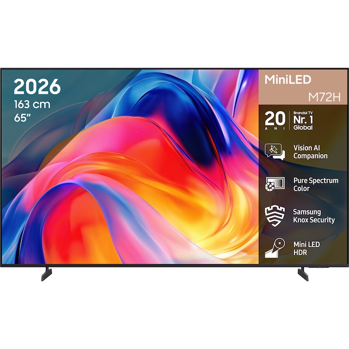 Televizor SAMSUNG MiniLED 65M72H, 163 cm, Smart, 4K Ultra HD, Clasa F (Model 2026)