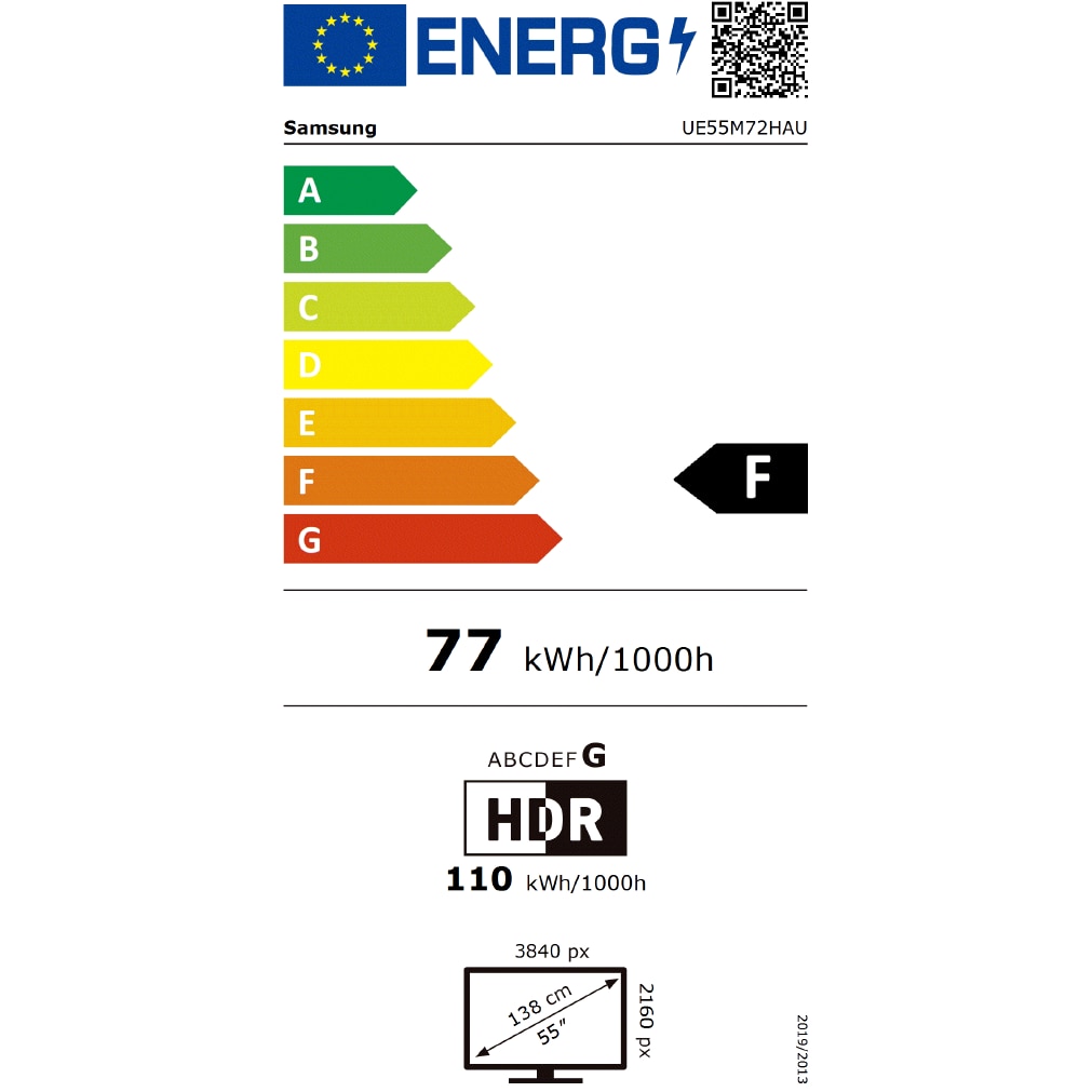 Televizor SAMSUNG MiniLED 55M72H, 138 cm, Smart, 4K Ultra HD, Clasa F (Model 2026)