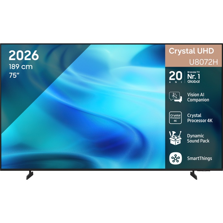 Televizor SAMSUNG LED 75U8072H, 189 cm, Smart, 4K Ultra HD, Clasa F (Model 2026)