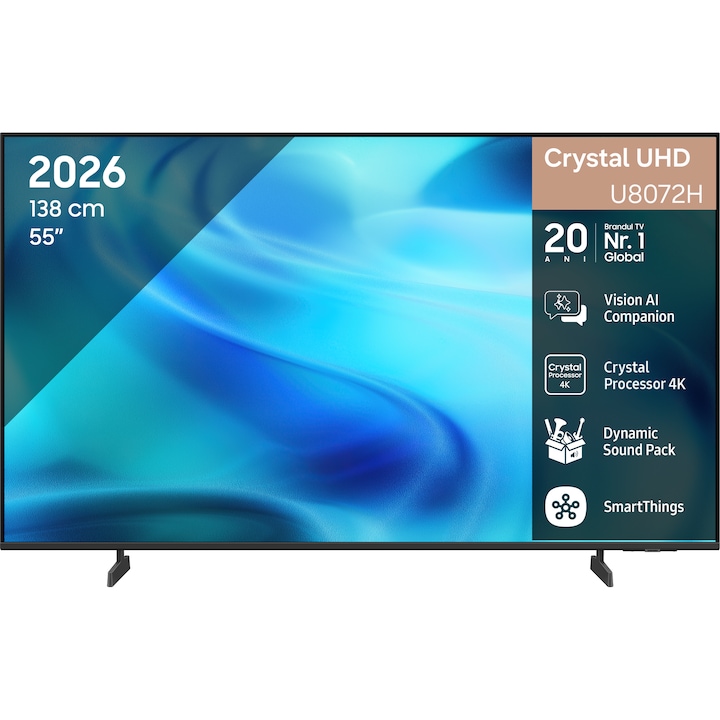 Televizor SAMSUNG LED 55U8072H, 138 cm, Smart, 4K Ultra HD, Clasa F (Model 2026)