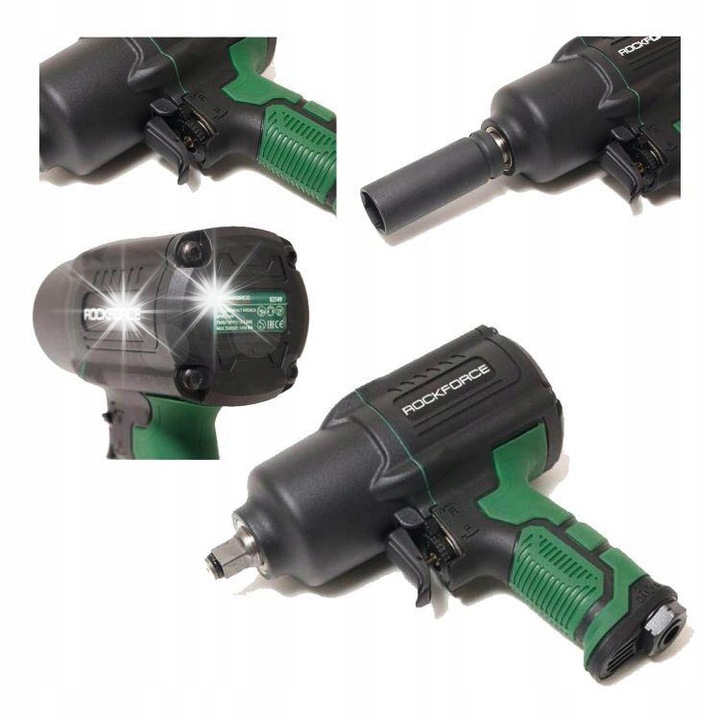 Пневматичен ударен гайковерт Rockforce 1450 Nm, 1/2", 7000 об/мин, 1/4" връзка