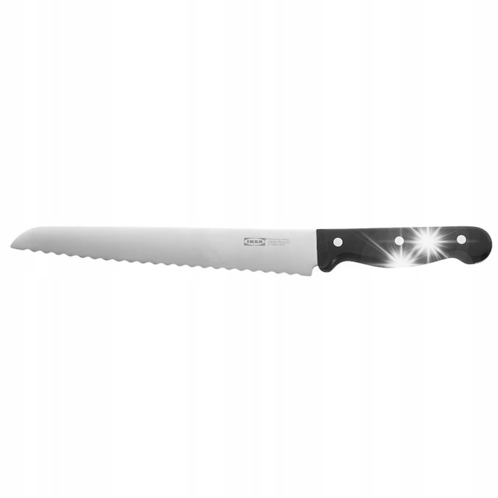Kenyérvágó kés 23 cm, IKEA VARDAGEN, rozsdamentes acél, sötétszürke