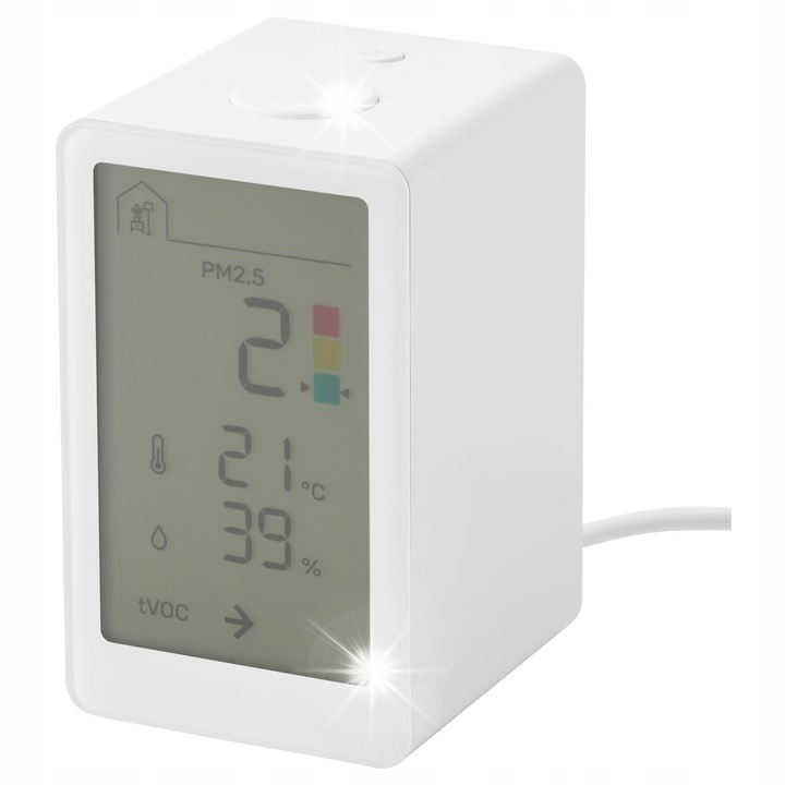 Levegőminőség-mérő, IKEA Vindstryka, PM2,5, tVOC monitorozás, 52x59x87mm
