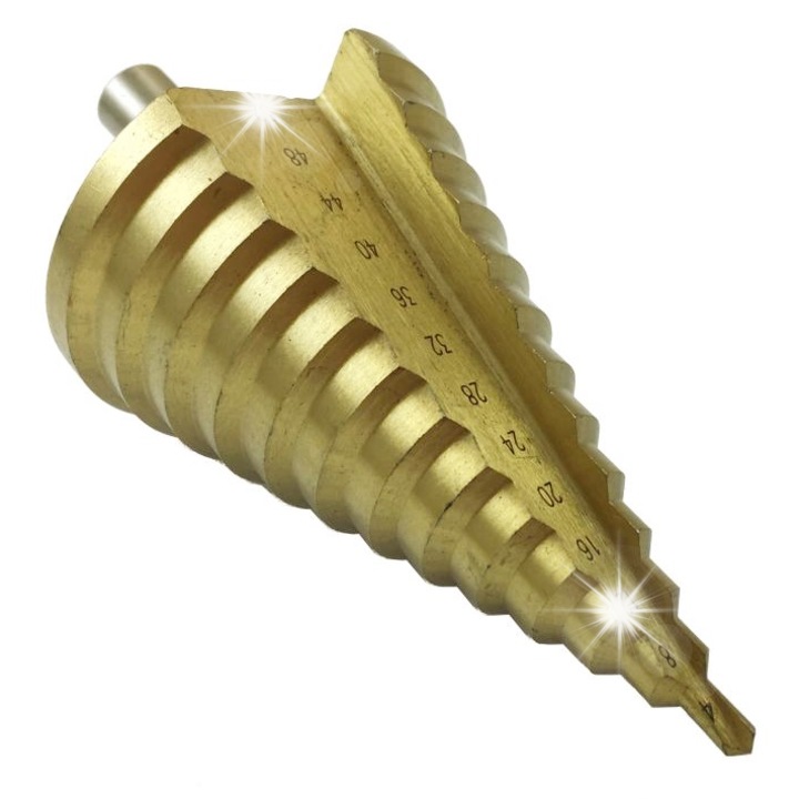 HSS lépcsős fúrókészlet, Falon-Tech, 4-52 mm, titán bevonat, 2 darab