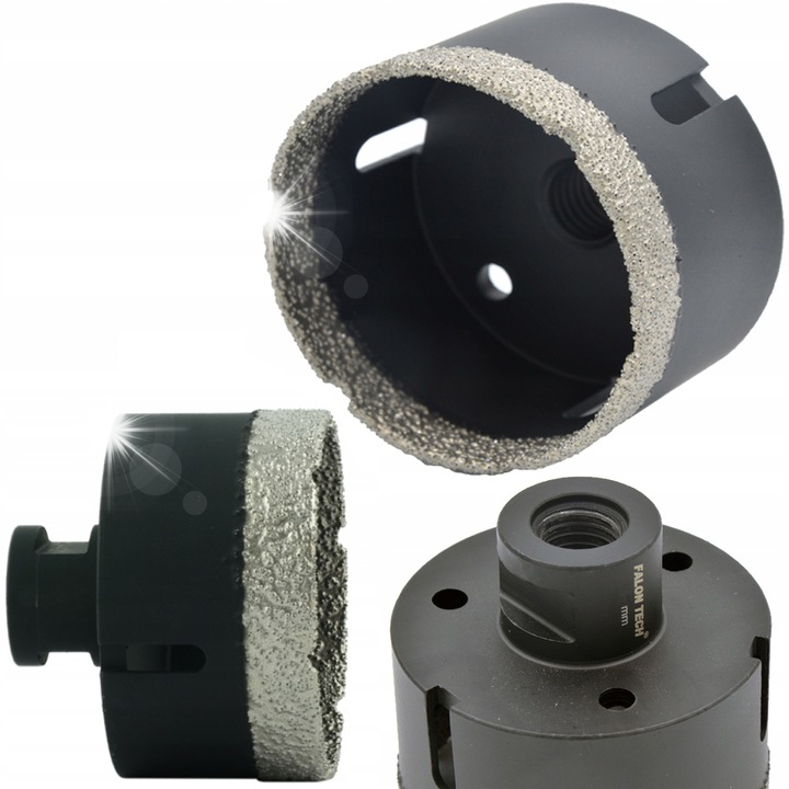 2 db 70mm M14 gyémánt fúrókorona készlet, Falon-Tech, greslaphoz, gránithoz, márványhoz, kerámiához, természetes kőhöz