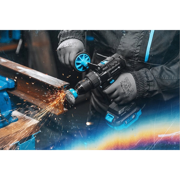 Set bormasina cu impact Hoegert 18V 80Nm 4Ah, valiza