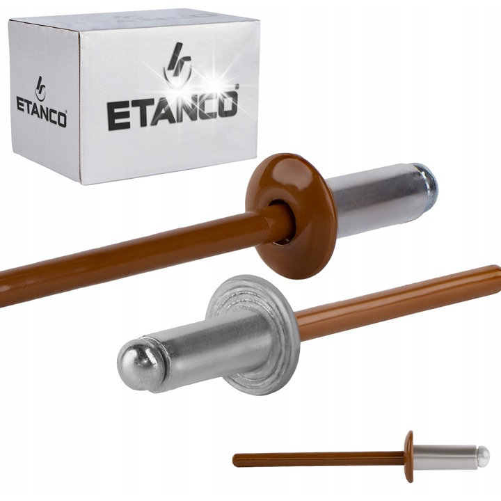 Nity aluminiowe zrywalne 4x10mm RAL 8003 set 500 bucati