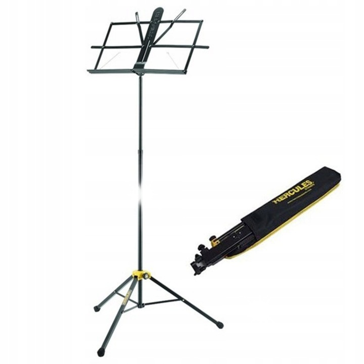 Stativ muzical Hercules, model BS118BB, inaltime ajustabila 550-1230 mm, compact, negru, cu husa de transport