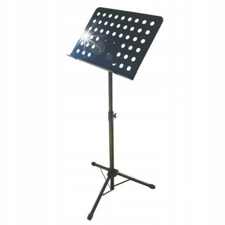 Pulpit orkiestrowy Kaline GS-008, metalic, negru, 99-150cm + lampa LED 2x, ajustabila
