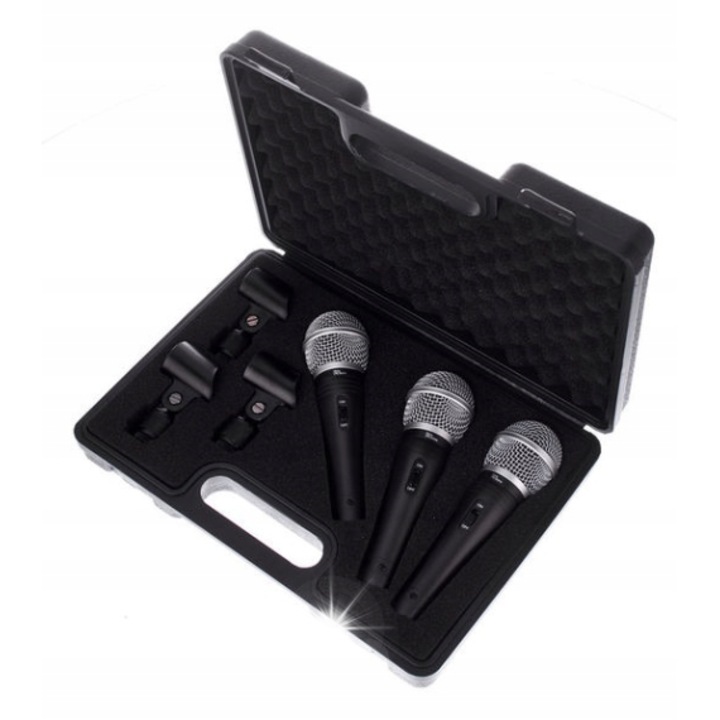 Set dinamikus mikrofon the t.bone MB 60, szuperkardioid, XLR, 3 darab
