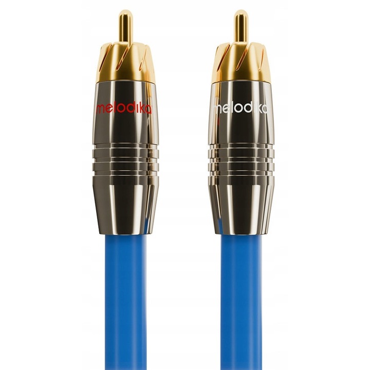 Cabluri audio Melodika Sky Blue SB2R10, 2x RCA - 2x RCA, 1m, miez din cupru OFC 99,99%, izolatie PE si PVC
