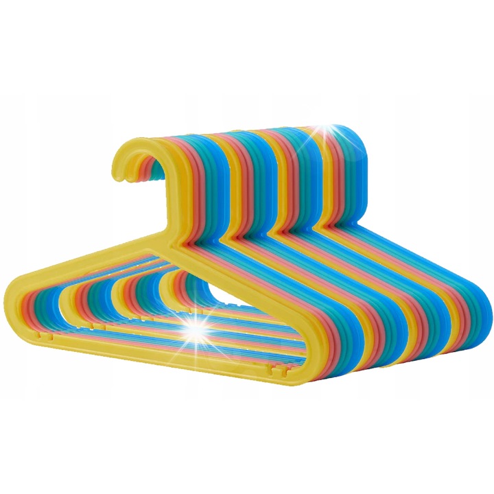 32 db gyermek vállfa szett, Ikea, rózsaszín, sárga, zöld, kék, 20,6x33,2cm