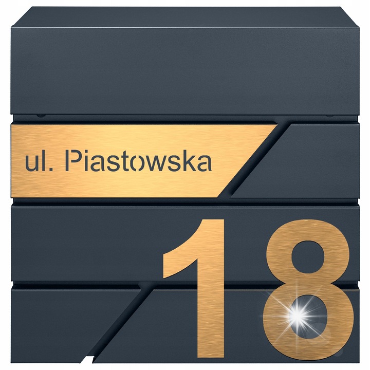 M-TEC Modern antracit postaláda, újságtartóval, méretei 37x37x10,5cm, komplett szerelőkészlet