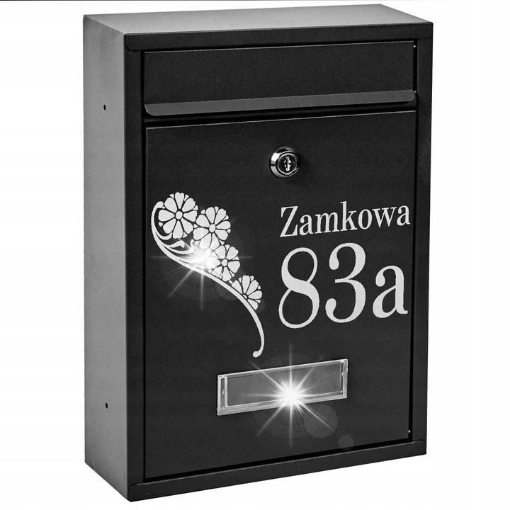PRIME RIB postaláda, fém, fekete, 32x21,5x9cm, egyszerű szerelés, szerelőkészlet mellékelve