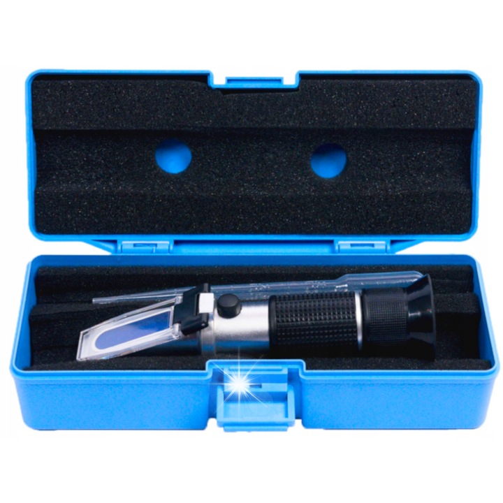 Refractometru FALON-TECH pentru lichide, 160mm, metalic, cu ATC