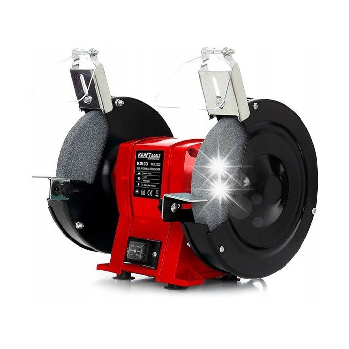 Polizor de masa KRAFT&DELE 150 mm 1550 W, 2950 rpm, metal, 230V