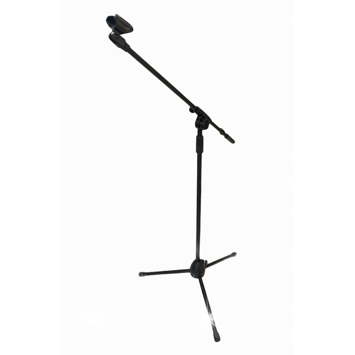 Stativ microfon, Kaline, 85-138cm, negru mat, din otel, cu prindere antiderapanta