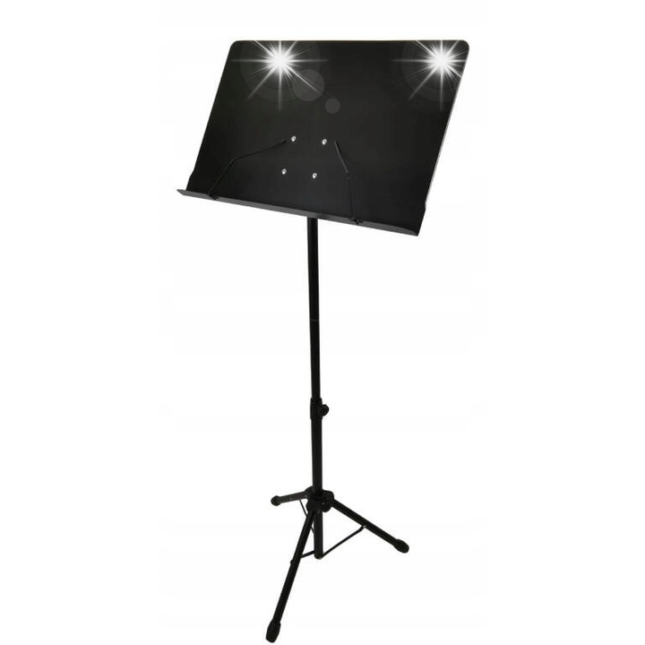 Pulpit orkiestrowy Kaline, reglabil 76-145cm, blat complet 48,5x34cm, negru