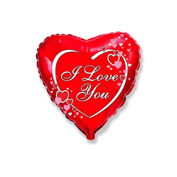 I Love You szív alakú fólia lufi 9 inch