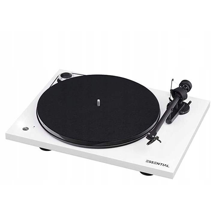 Грамофон Pro-Ject Essential III Recordmaster, бял, с 8.6" алуминиево рамо, с доза Ortofon OM10, 420x112x330мм