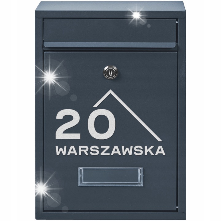 Személyre szabott MTEC RIB postaláda, antracit, 32x21,5x9cm, szerelőkészlettel együtt