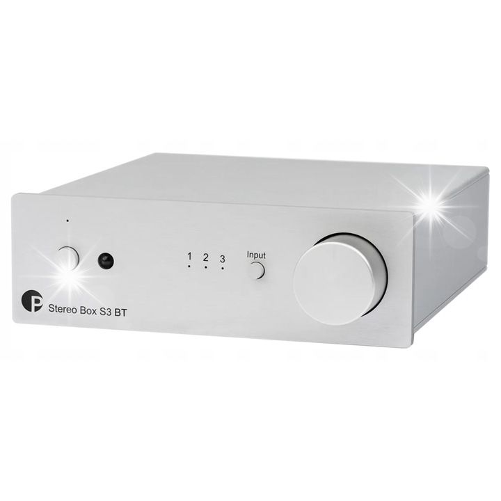 Pro-Ject Stereo Box S3 BT integrált sztereó erősítő, 40W, Bluetooth 5.0, ezüst, 103x37x138mm