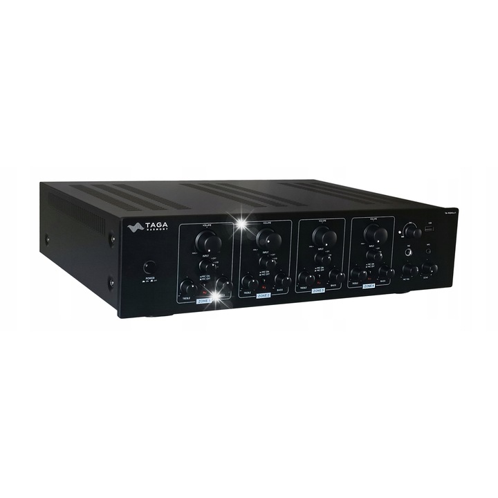 TA-900MULTI beépíthető sztereó erősítő, 4 zónás, 700W, USB, fekete, 11x43x36.5cm