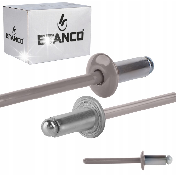 Nity aluminiowe zrywalne 4,8x10mm RAL 9007 set 500 bucati