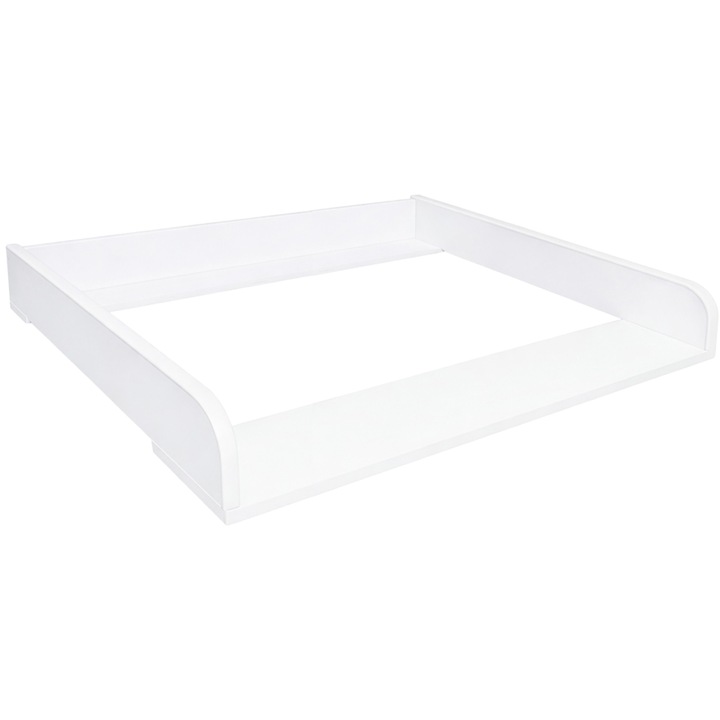 Suport pentru schimbat scutece pentru comoda ComfortCove reglabil extensibil 34–50 cm, Masa de infasat bebelusi, Margini inaltate, Suport pentru infasat, Suprafata de infasat mare 80 cm, Alb