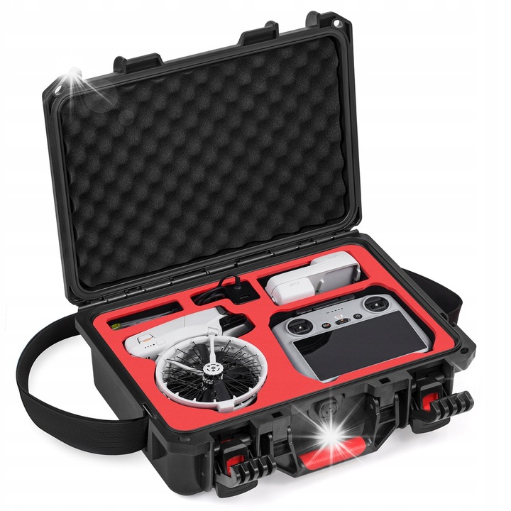 STARTRC vízálló tok DJI Flip Fly More Combo drónhoz, nagy kapacitású, fekete és piros, 37x28x13cm, teljes készlet