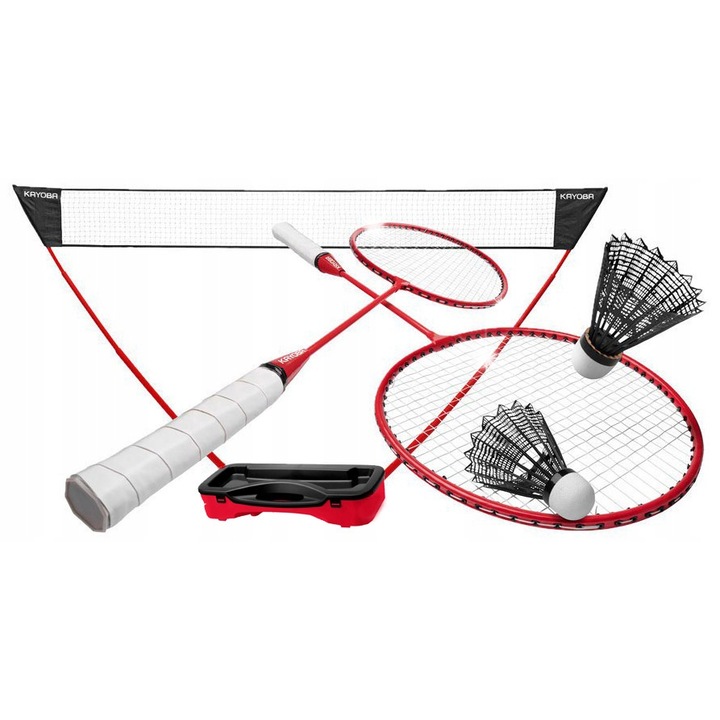 Set portabil de badminton KAYOBA, plasa 3x1,5m, valiza 72x31x18cm, 3kg