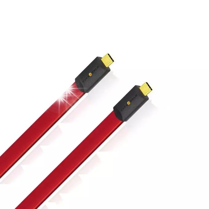 WireWorld Starlight 8 USB 3.1 C-C kábel, 0.6m, piros, lapos kialakítás