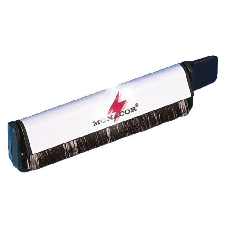 Perie de curatare pentru viniluri Monacor DC-100, antistatica, 105x10mm, 32g