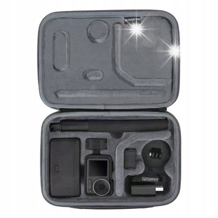 Sunnylife táska DJI Osmo Action 3-hoz, szürke, 260x192x67mm, fogantyúkkal és puha béléssel